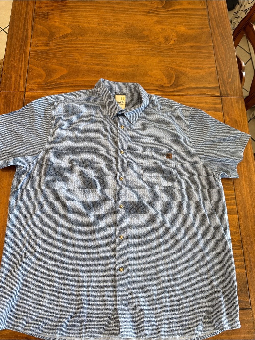 Solaris Outdoors Men's XXL Blue Short-Sleeve Casual Button-Down Shirt